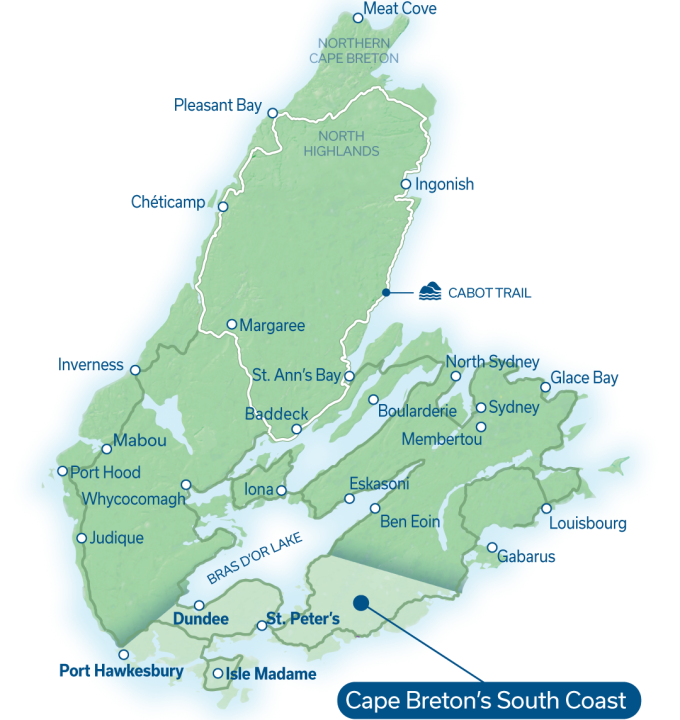 Illustrated map of Cape Breton_s South Coast